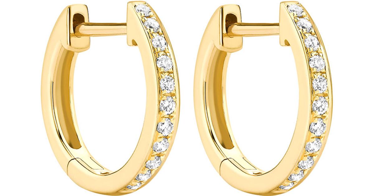 Lyst Kiki Mcdonough Clics 18k Yellow Gold Diamond Hoop Lyst Kiki Mcdonough Clics 18k Yellow Gold Diamond Hoop Earrings In Metallic