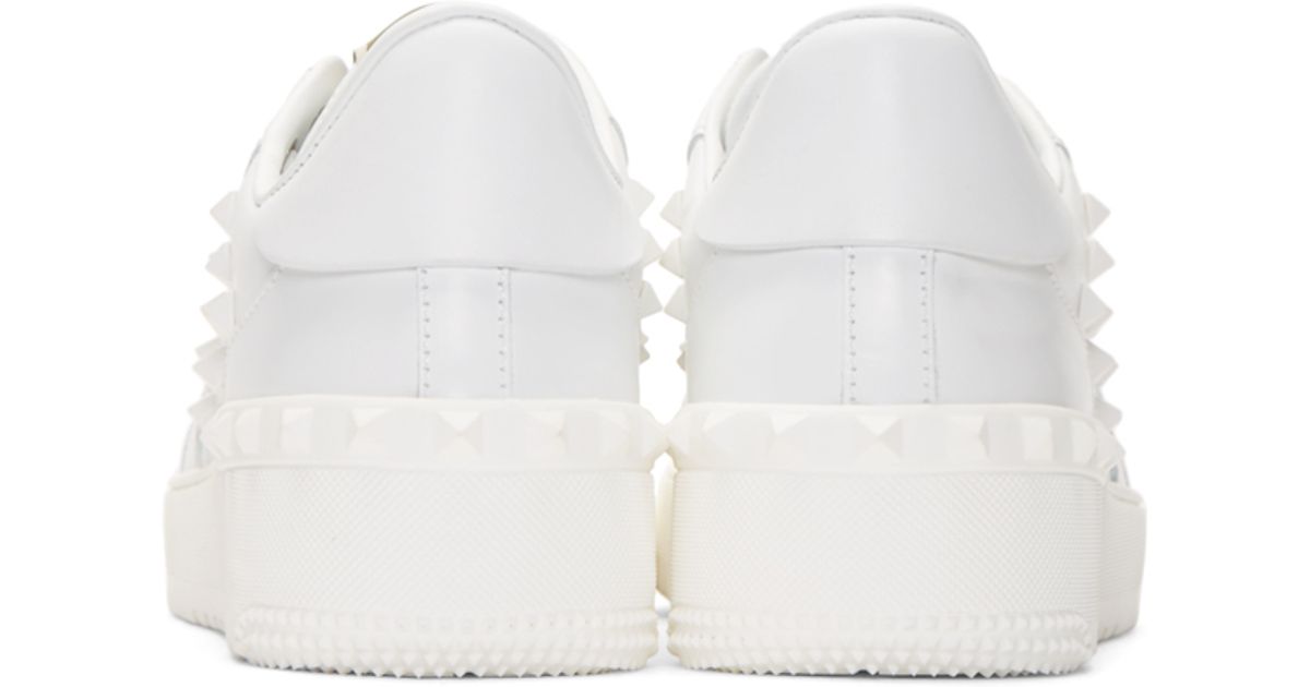 valentino white studded sneakers