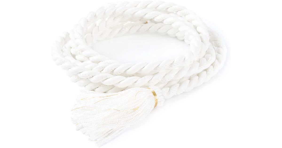 white rope belt