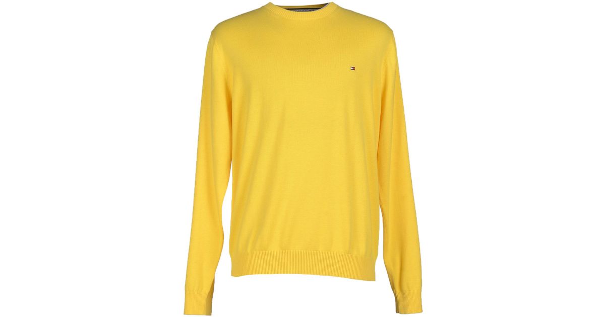 tommy hilfiger yellow sweater mens