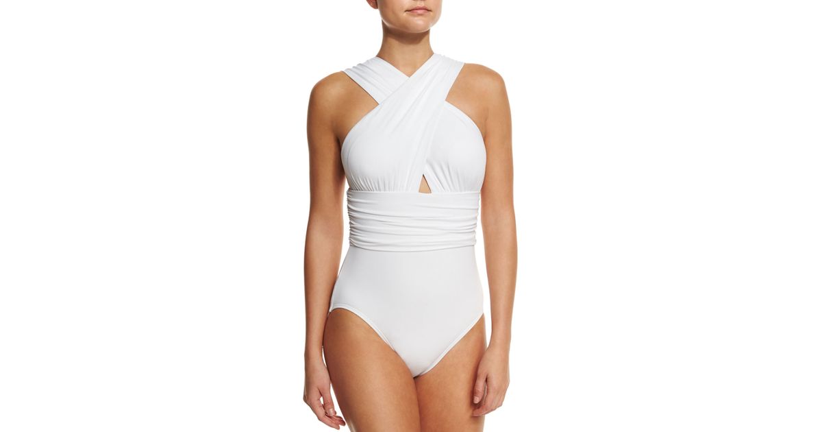 michael kors white one piece swimsuit