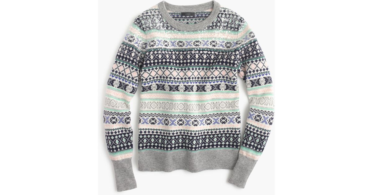 sequin fair isle sweater