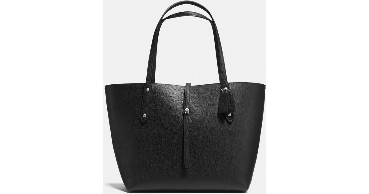 COACH Market Tote In Printed Pebble Leather in Black - Lyst