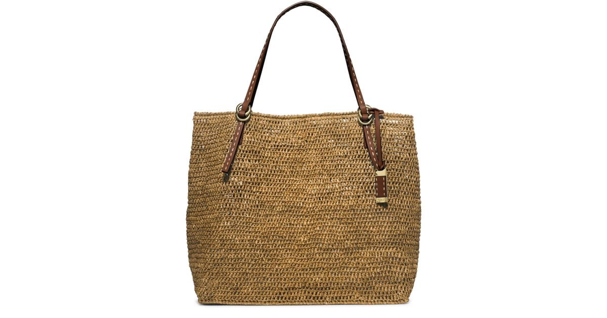 Michael kors raffia tote Clearance