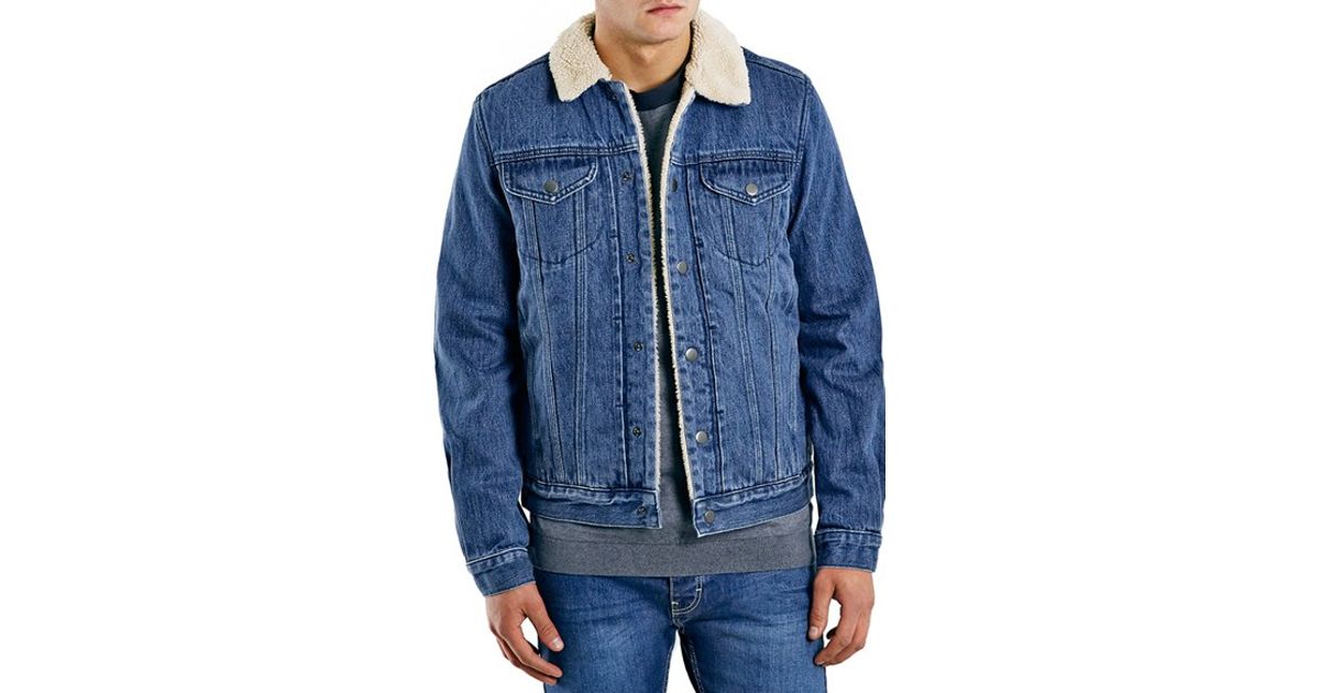 topman borg denim jacket