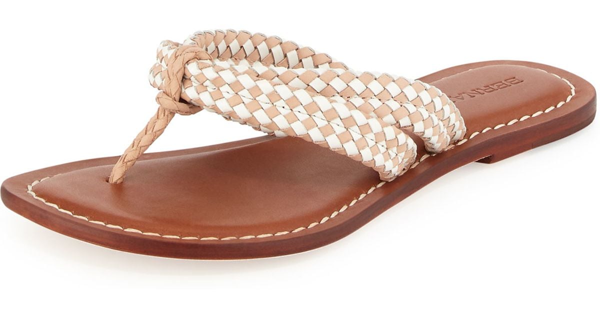 Lyst - Bernardo Miami Woven Leather Sandal in Pink