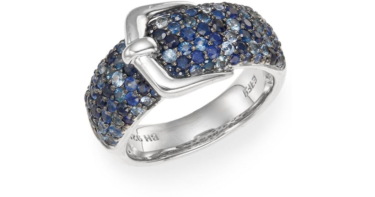Effy sapphire sterling silver buckle ring in blue lyst