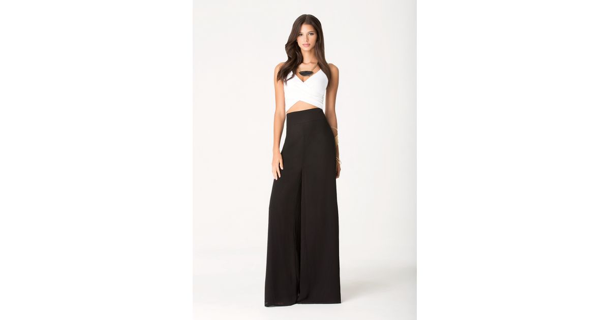 black high waist palazzo pants