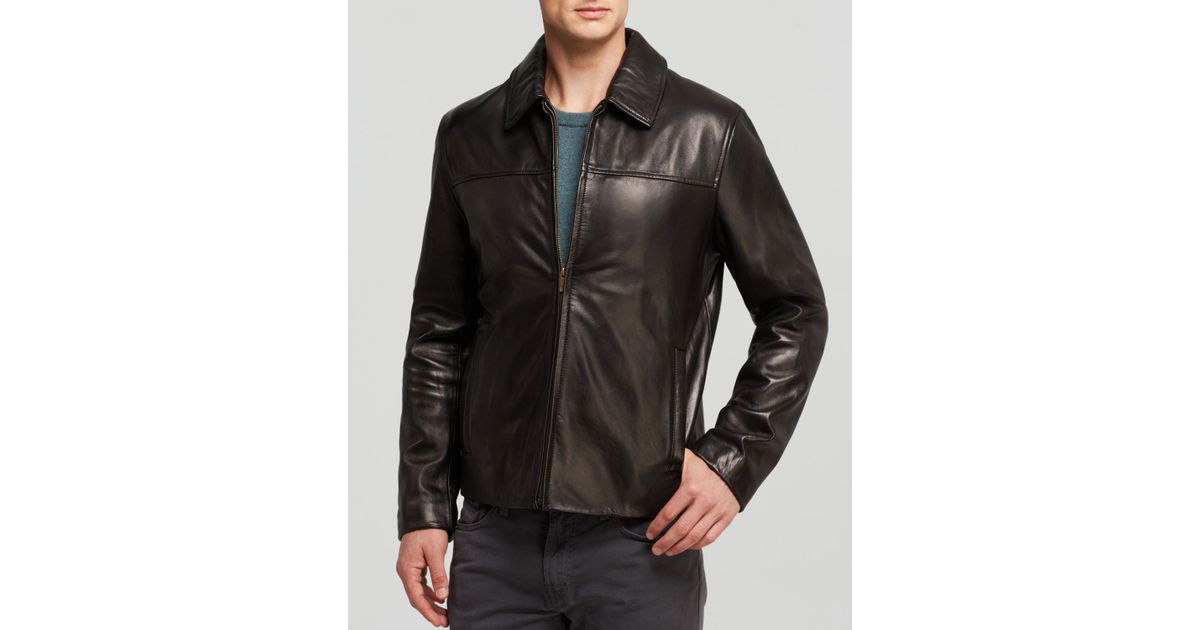 Cole Haan Leather Smooth Lamb Jacket In Black For Men Lyst