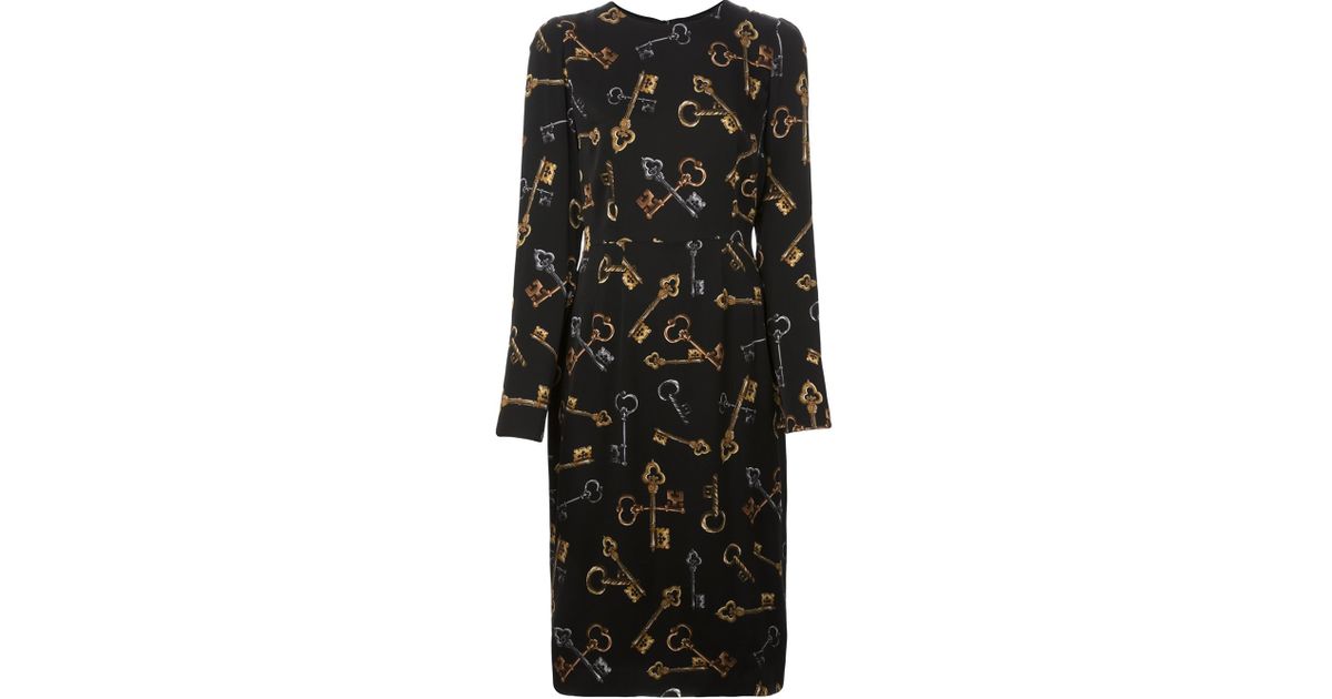 Dolce & Gabbana Key Print Dress in Black Lyst