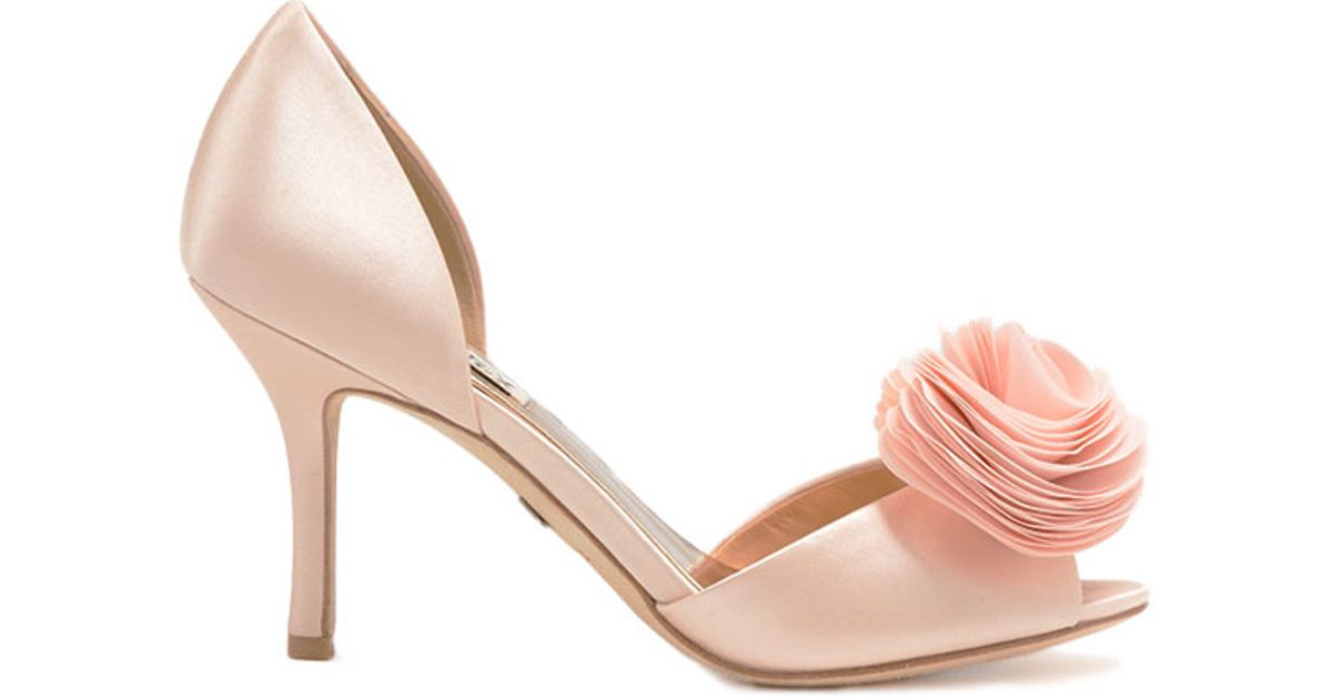 Badgley mischka Thora Wide-width Ruffle Evening Shoe in Pink | Lyst