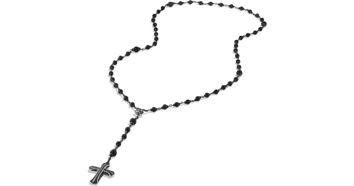 David Yurman Armory Rosary Necklace with Black Onyx for Men Lyst