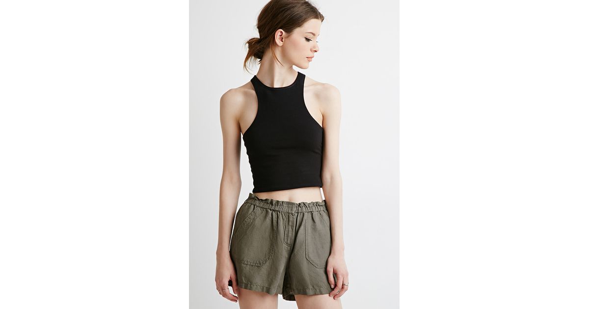 bebop paperbag gingham linen short