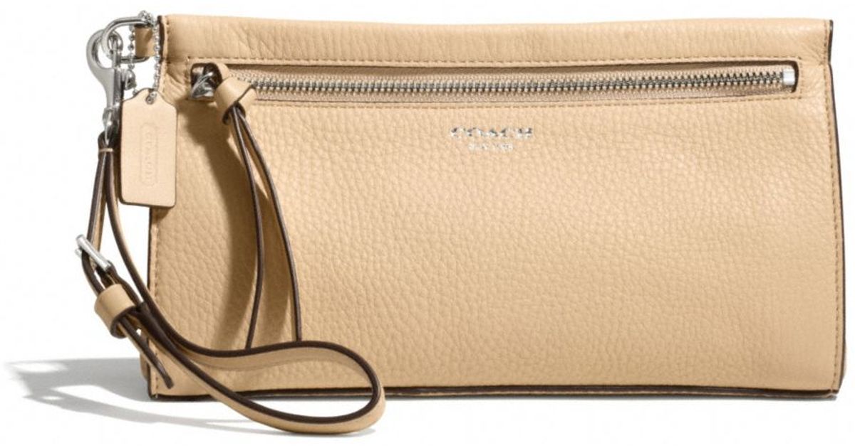 coach leather large wristlet