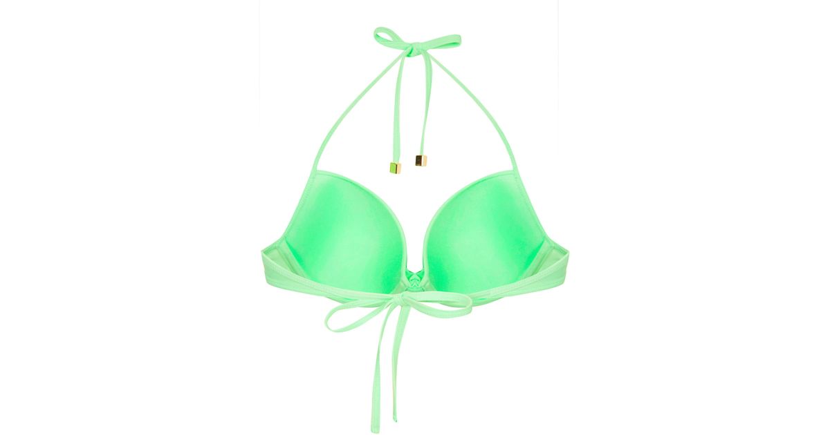 topshop neon green bikini