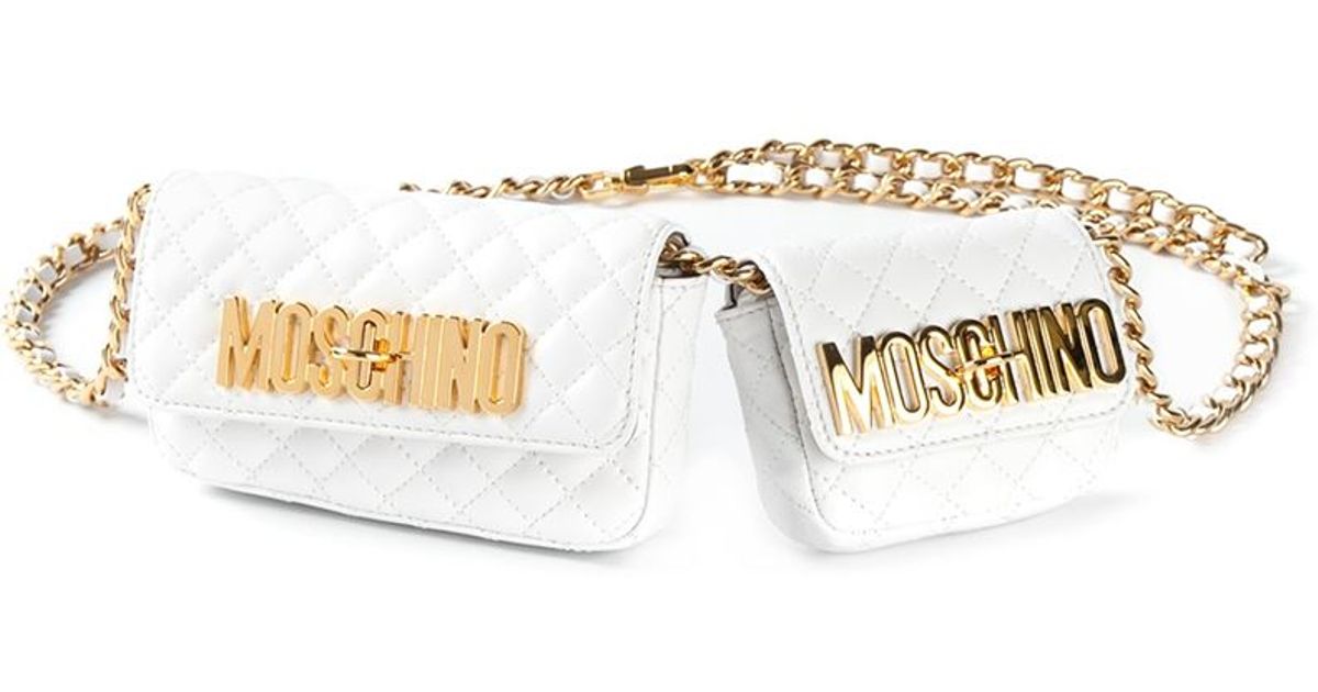white moschino belt