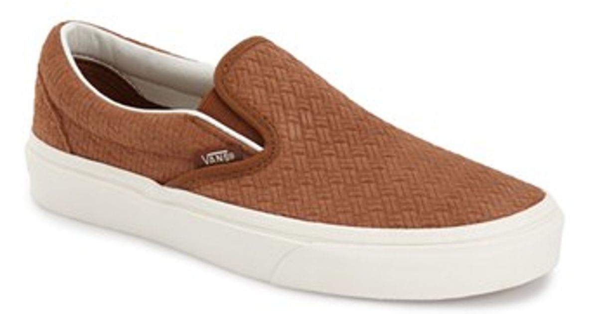 vans classic slip on brown