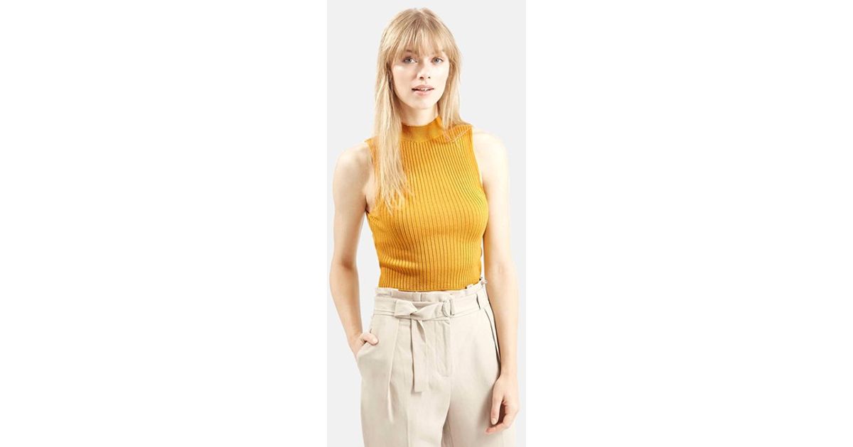 topshop yellow crop top