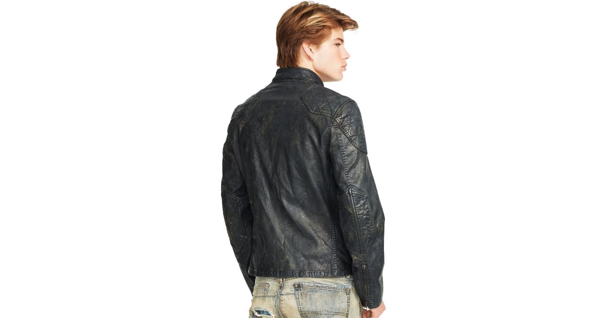 Denim & Supply Ralph Lauren Coated Denim Moto Jacket in Black for Men | Lyst