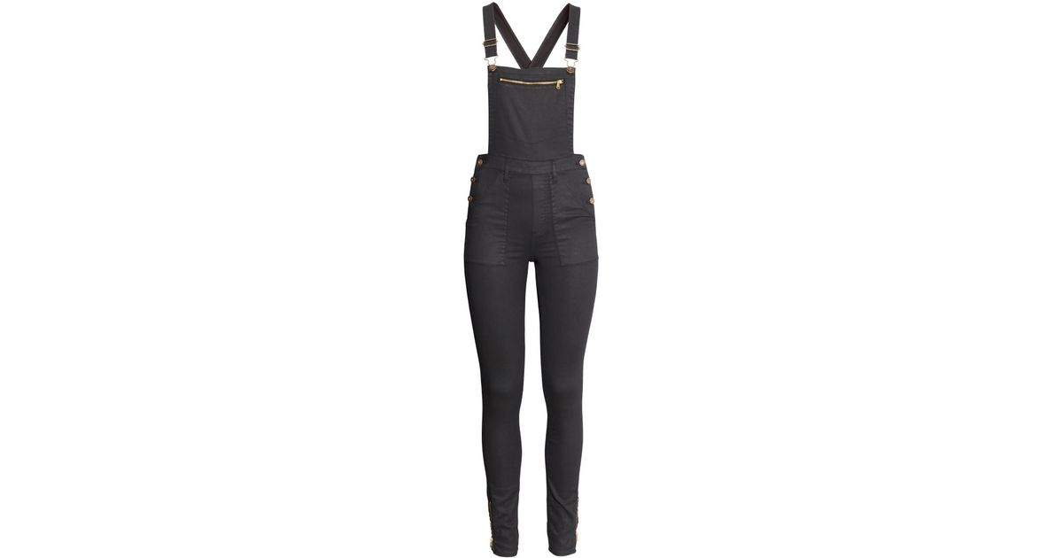 H\u0026M Dungarees Skinny High in Black | Lyst