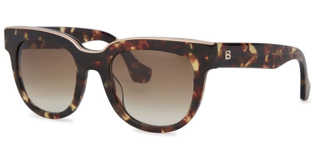 Balenciaga Tortoiseshell Wayfarer-style Sunglasses in Brown - Lyst