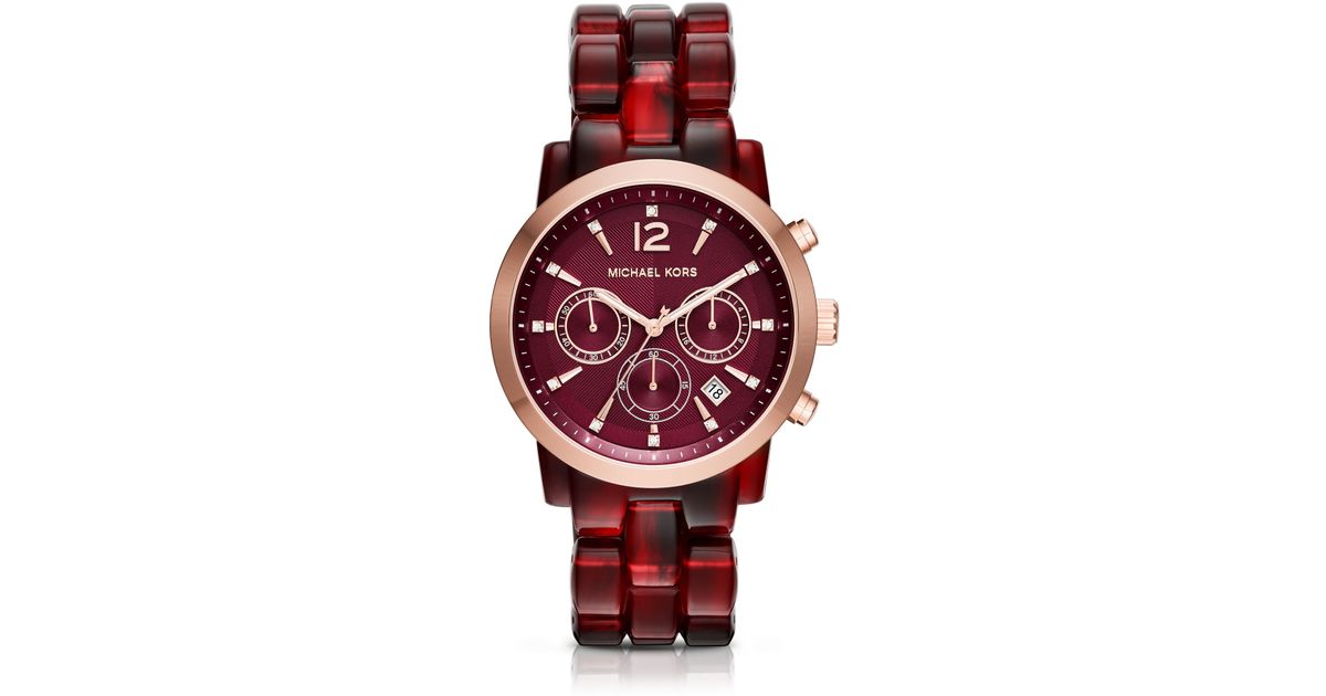 michael kors burgundy watch