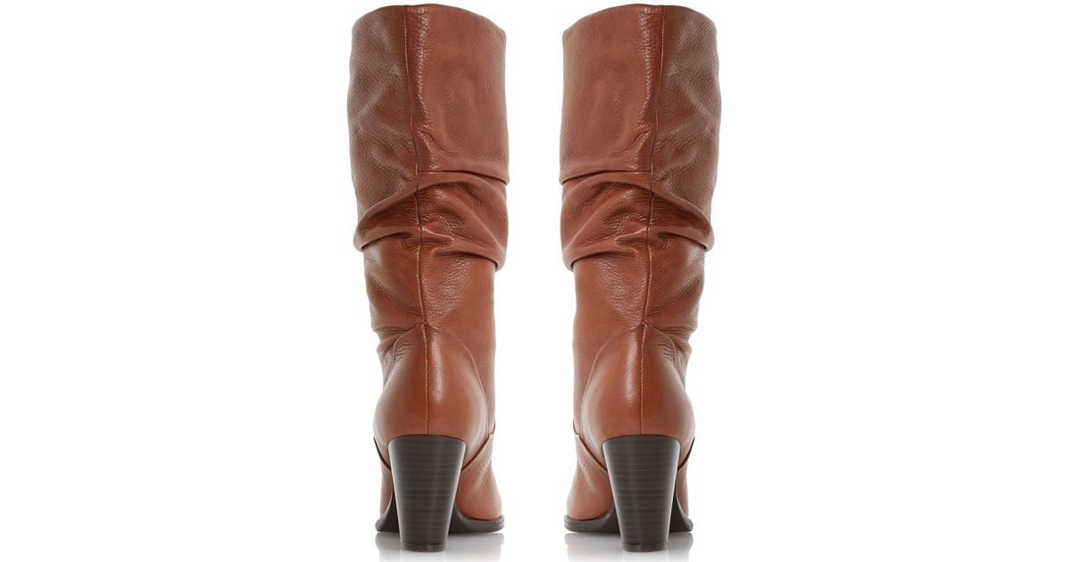 Rossy Block Heeled Slouched Calf Boots 