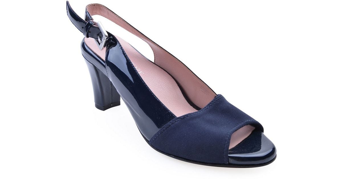 womens navy blue sling back shoes