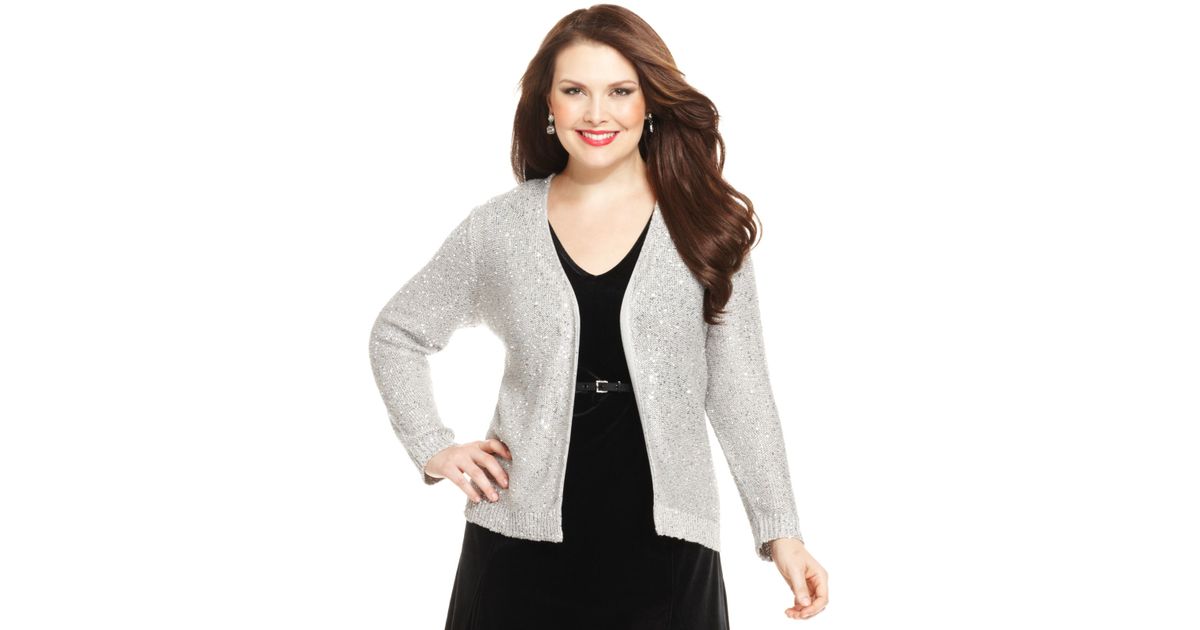 plus size sequin cardigans