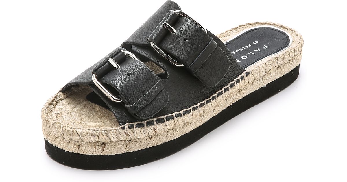 espadrille slides black