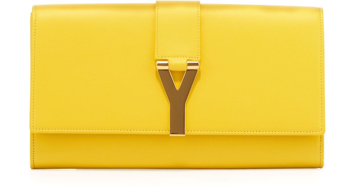 ysl yellow clutch