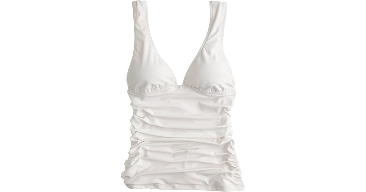 J.Crew Synthetic Ruched Tankini Top in White | Lyst