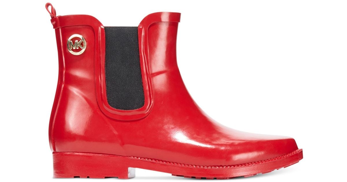 michael kors rain boots red