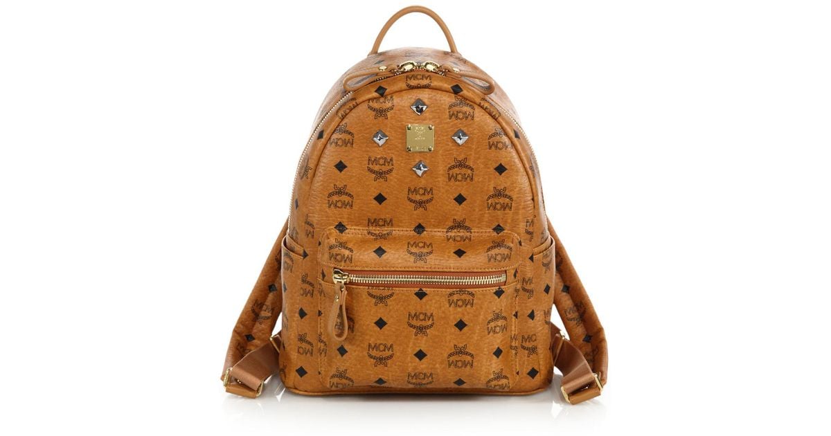 Mcm Brown Stark Sprinkle Stud Small Coated Canvas Backpack Mcm Brown Stark Sprinkle Stud Small Coated Canvas Backpack