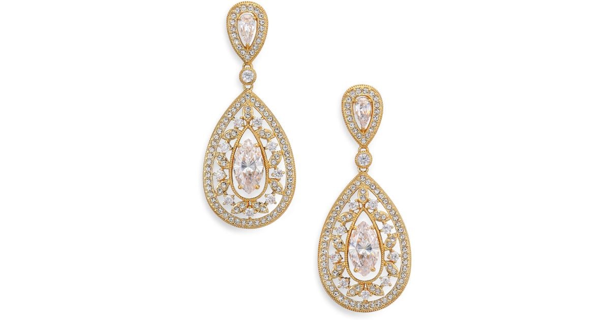 Adriana orsini Pave Crystal Small Pear Drop Earrings ...