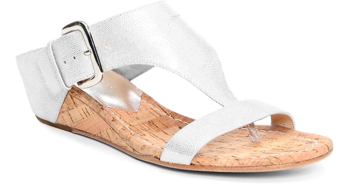 silver thong wedge sandals
