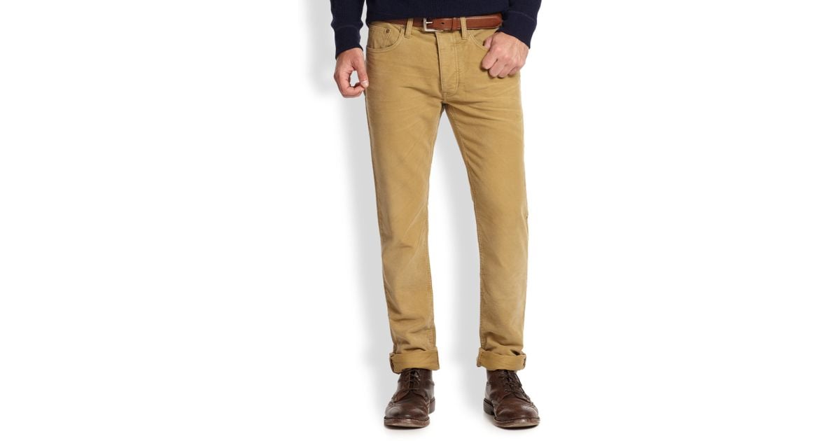 Polo Ralph Lauren Varick Slimstraight Moleskin Pants in Brown for Men Lyst