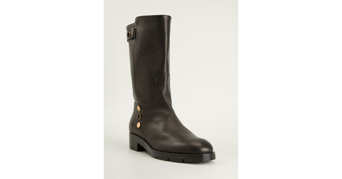 mid calf biker boots