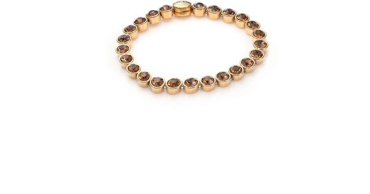 Lyst Michael Kors Park Avenue Glam Jeweled Tennis Bracelet Whiskey Lyst Michael Kors Park Avenue Glam Jeweled Tennis Bracelet Whiskey In Brown