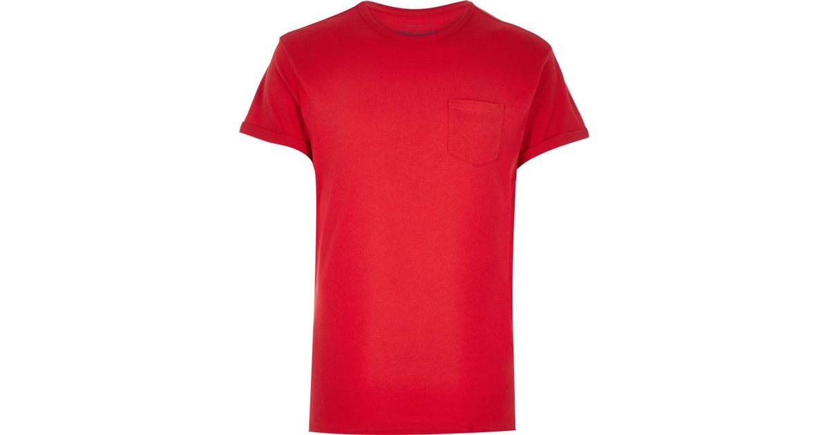 red pocket t shirt