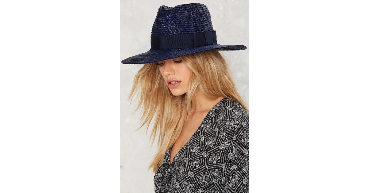 Brixton Joanna Straw Hat - Navy in Blue 