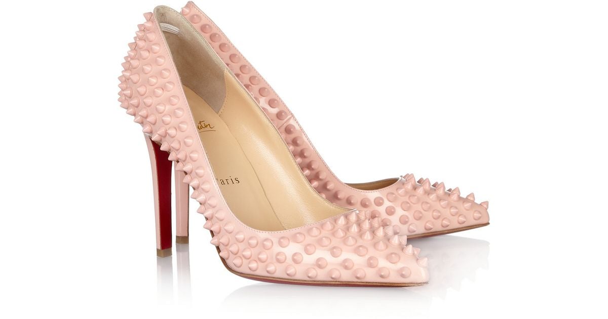 in case Gate mix Christian Louboutin Pigalle Spikes 100 Leather Pumps in Blush (Pink) | Lyst