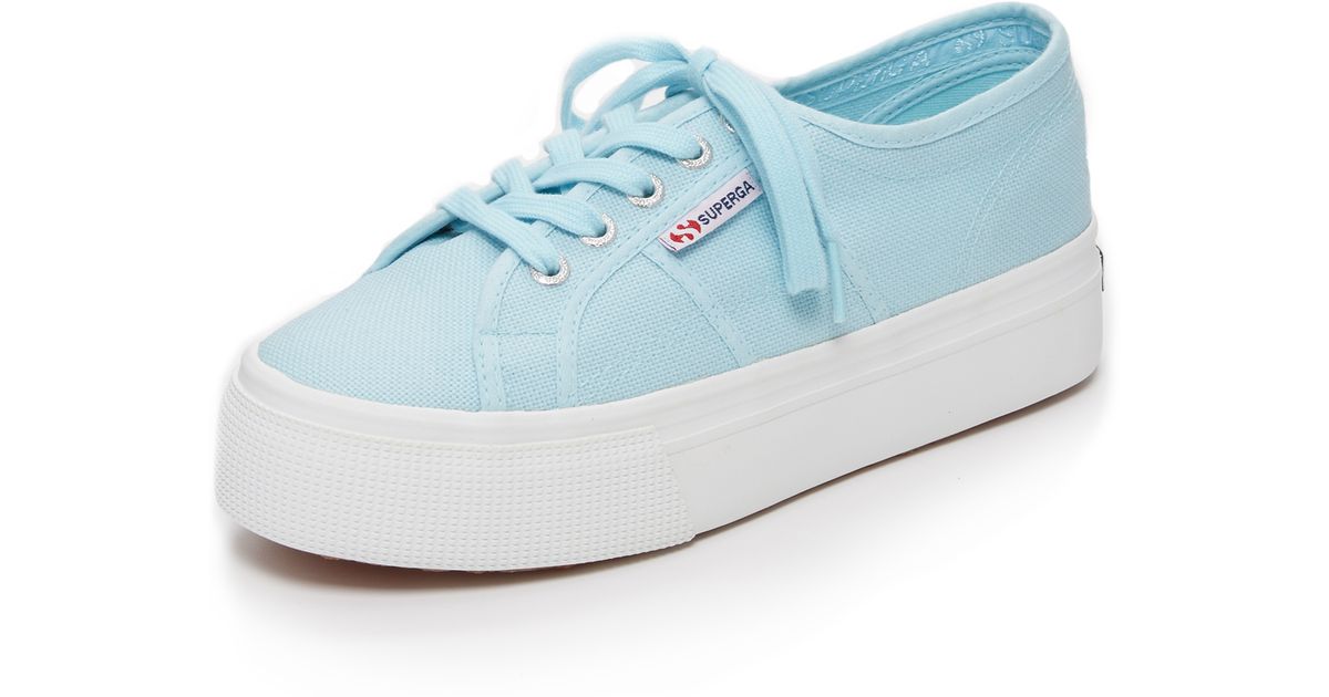 blue superga platform