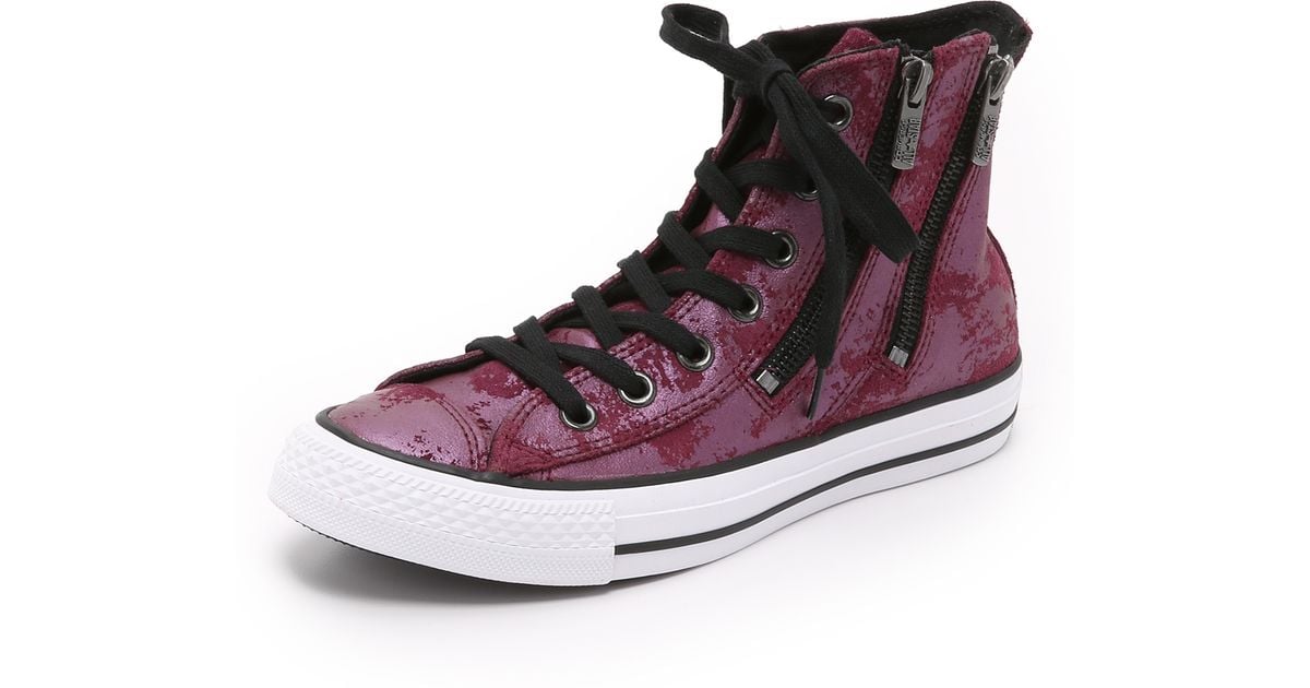 Converse Chuck Taylor All Star Dual Zip High Top Sneakers - Deep Bordeaux/black  in Purple | Lyst