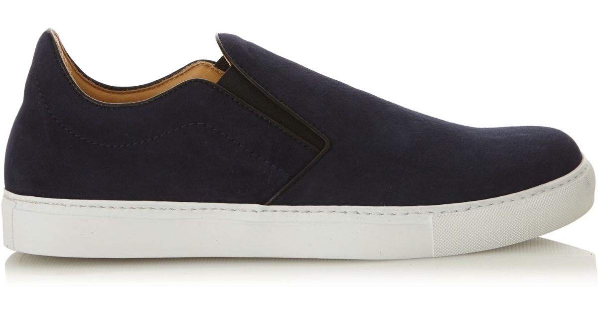 navy slip on trainers