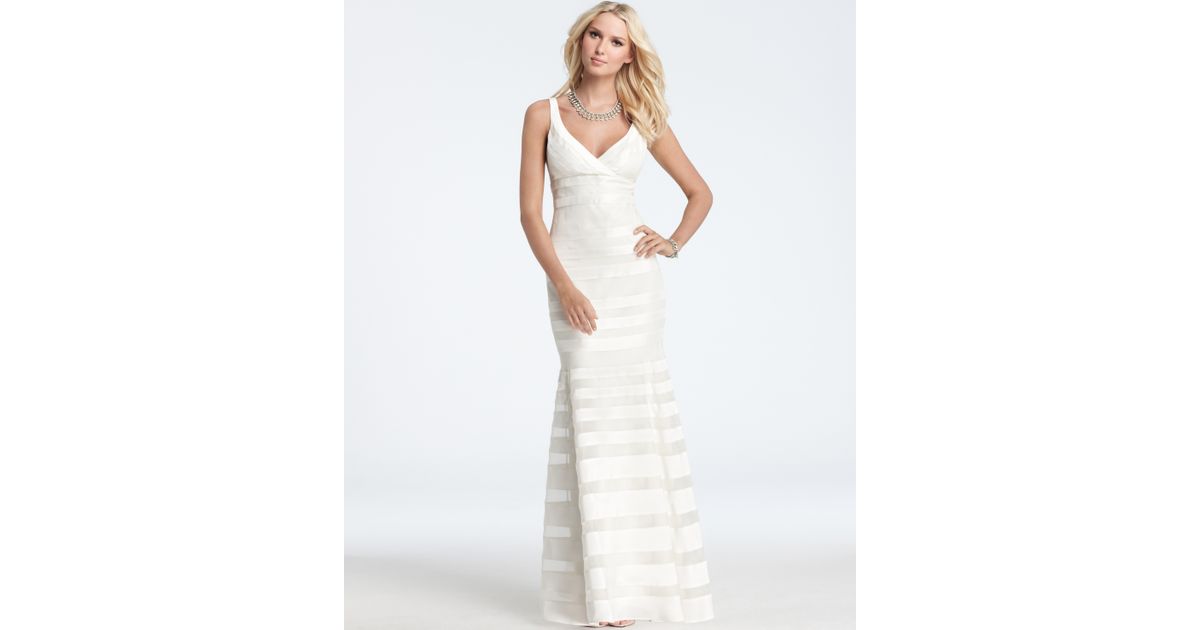 Ann Taylor Silk Georgette Mermaid Wedding Dress In White Lyst