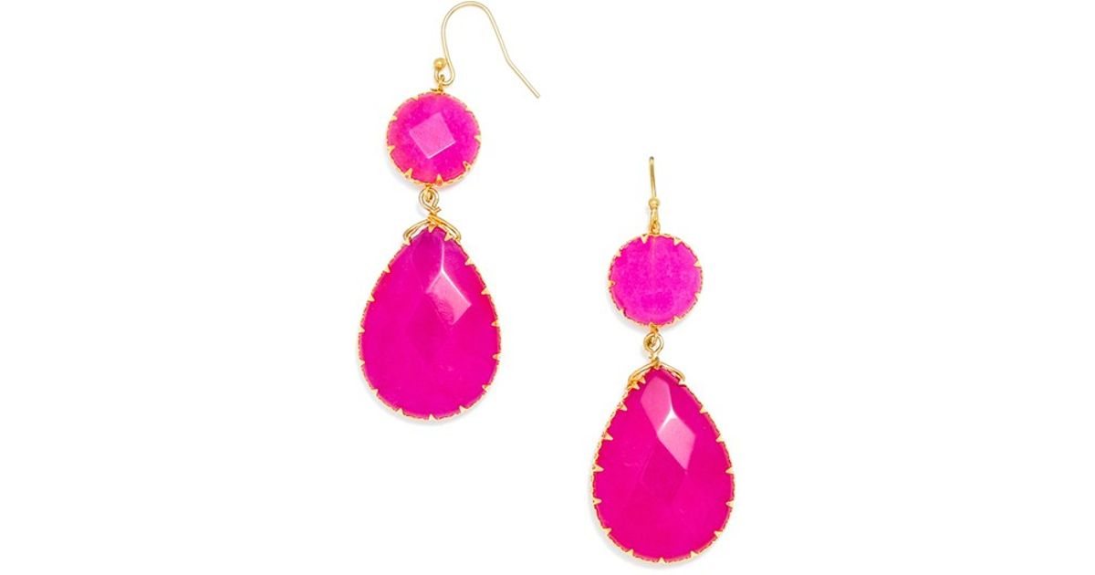 Lyst Baublebar Luxe Boho Drop Earrings Fuschia In Pink