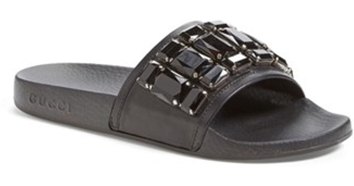 gucci embellished slides