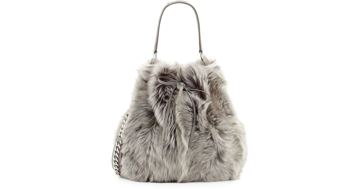 fur bucket bag