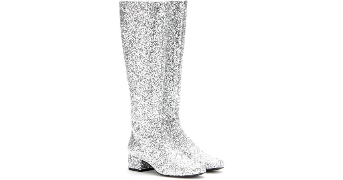 knee high glitter boots